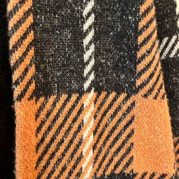 (nude) Cardigan Jacket - Women's Large Orange Black EUC - Plaid Sweater Knit - Picture 3 of 13